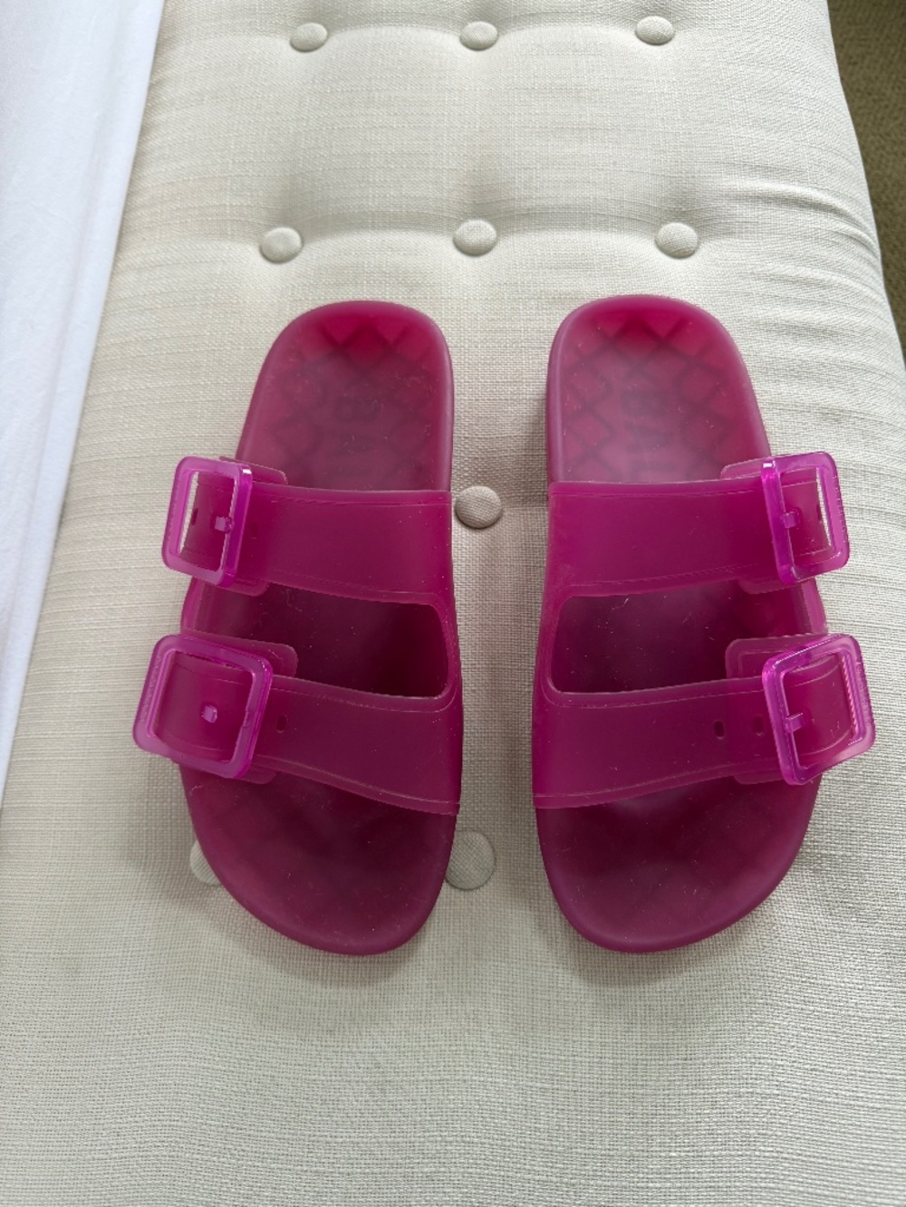 Balenciaga Pink Jelly Double-Buckle Slide Sandals